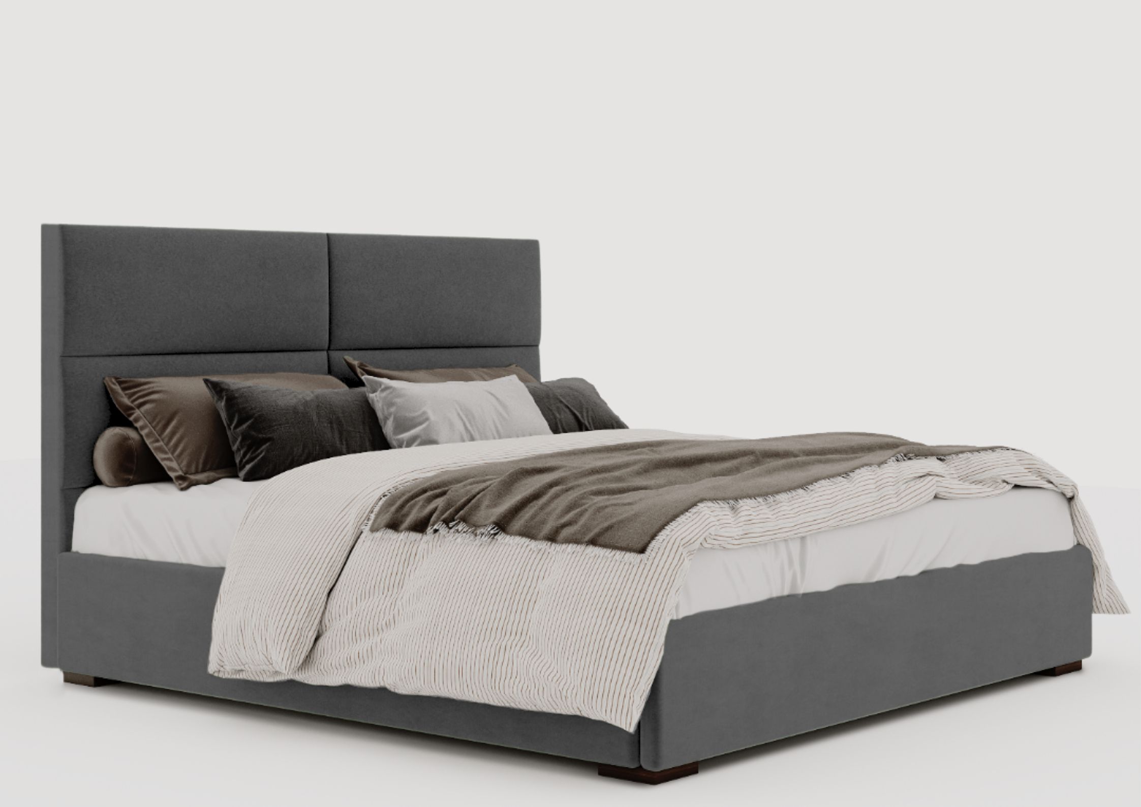 Grafitowe łózko 180x200cm